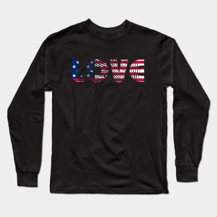 Usa Fingirprint flag Long Sleeve T-Shirt